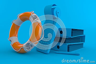 Accountancy background with life buoy Cartoon Illustration