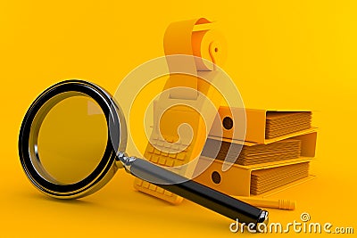 Accountancy background with magnifying glass Cartoon Illustration