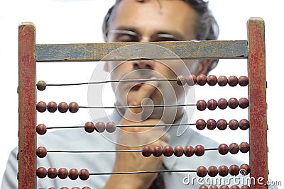 Accountant with abacus Stock Photo