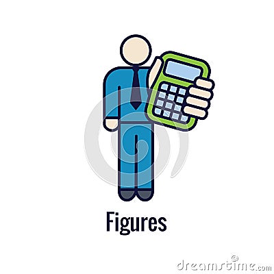 Accountant or Accounting Icon Set w money, accounting & similar concept Vector Illustration