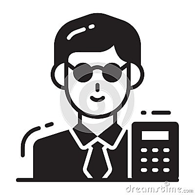 accountant icon, single avatar vector illustration Vector Illustration