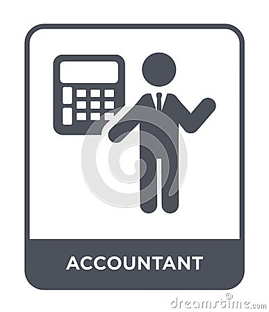 accountant icon in trendy design style. accountant icon isolated on white background. accountant vector icon simple and modern Vector Illustration