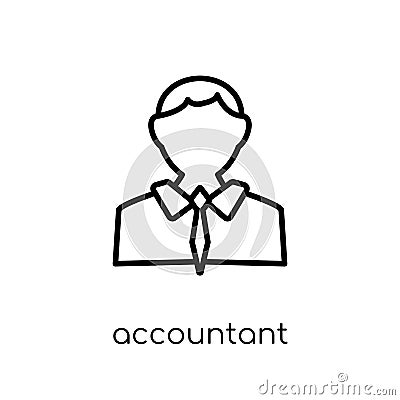 Accountant icon. Trendy modern flat linear vector Accountant icon on white background from thin line Professions collection Vector Illustration