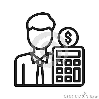 Accountant icon vector image. Vector Illustration