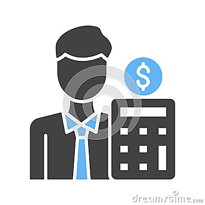 Accountant icon vector image. Vector Illustration