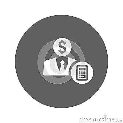 Accountant icons. Line, outline symbol Stock Photo