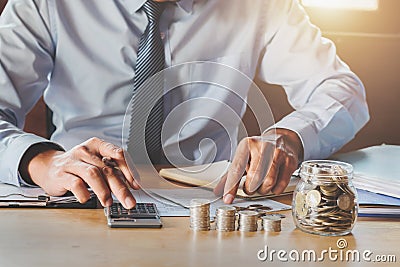 accountant saving money. concept accounting Stock Photo