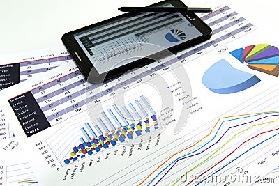 Accountant verify the accuracy of financial statements. Bookkeeping, Accountancy Concept. Stock Photo