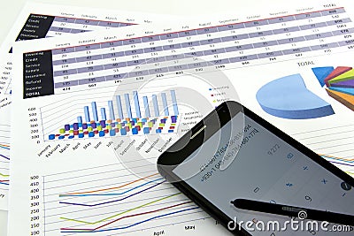 Accountant verify the accuracy of financial statements. Bookkeeping, Accountancy Concept. Stock Photo