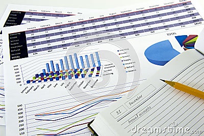 Accountant verify the accuracy of financial statements. Bookkeeping, Accountancy Concept. Stock Photo