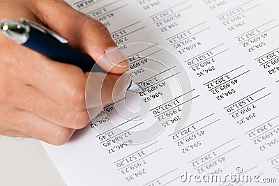 Accountant working on numbers Stock Photo