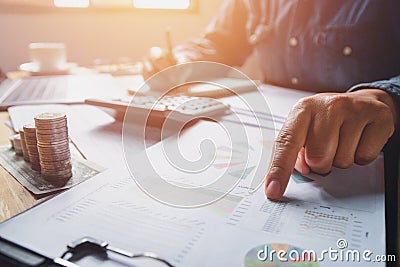 accountant working in office checking accounting and money. concept finance Stock Photo