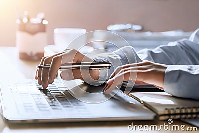 accountant working in office Stock Photo