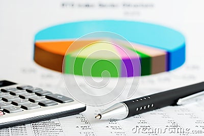 Financial accounting graphs and charts analysis Stock Photo