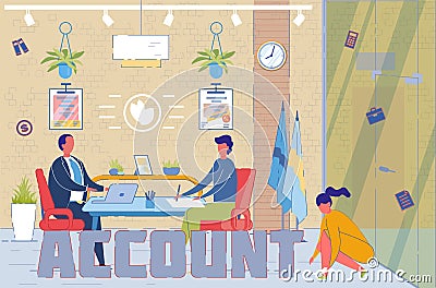 Accounting and Bookkeeping Word Concept Banner Vector Illustration