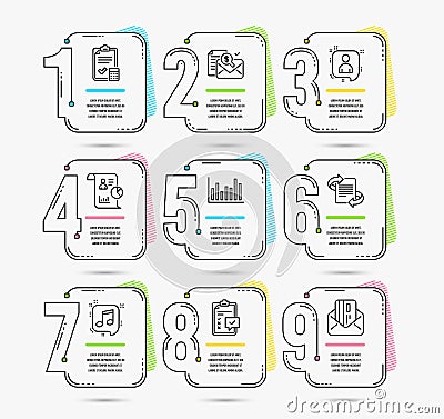 Accounting checklist, Report and Checklist icons. Developers chat, Bar diagram and Accounting report signs. Vector Vector Illustration