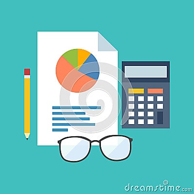 Accounting concept. Flat design stylish. Vector Illustration