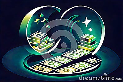 Accounting finance debits and credits 3D Illustration Cartoon Illustration