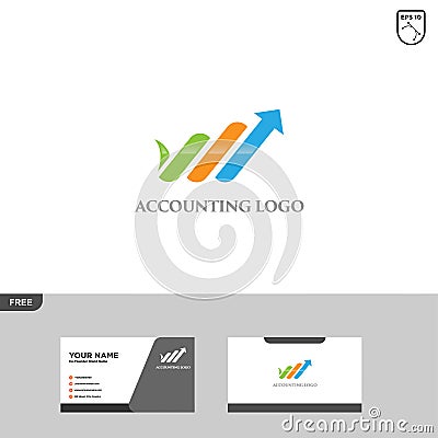 Accounting Logo Template and Business Card Vector Illustration