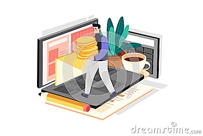Accounting Manager Illustration concept. Flat illustration isolated on white background Vector Illustration