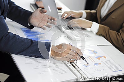 Accounting planning, investment management, meeting consultants, management review, presentation of ideas Stock Photo