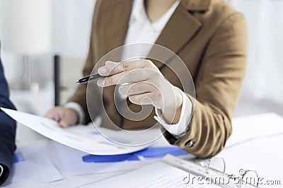 Accounting planning, investment management, meeting consultants, management review, presentation of ideas Stock Photo