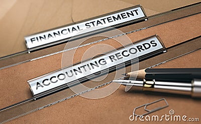 Accounting Records, Financial Statements audit Cartoon Illustration