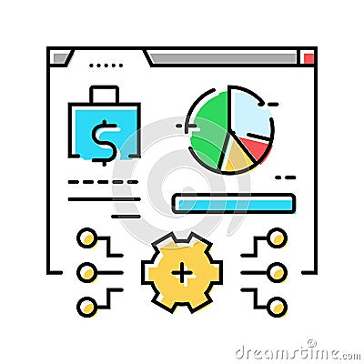 accounting software color icon vector illustration Vector Illustration