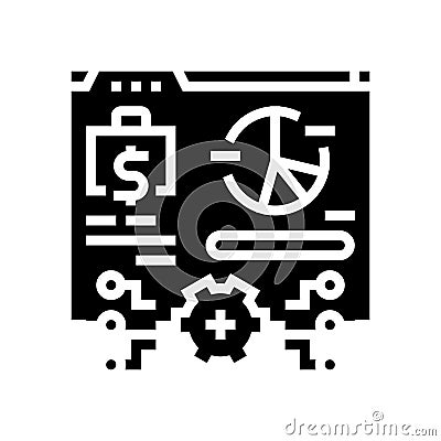 accounting software glyph icon vector illustration Cartoon Illustration