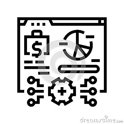 accounting software line icon vector illustration Vector Illustration