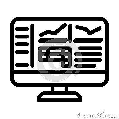 accounting software line icon vector illustration Vector Illustration