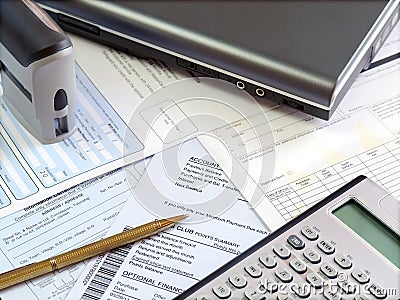 Accounting table. Stock Photo