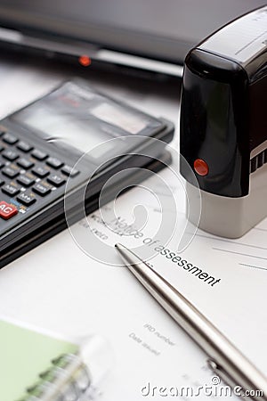 Accounting Table Setting Stock Photo