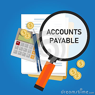 Accounts payable accounting term within the general ledger that represents a company obligation to pay debt to its Vector Illustration