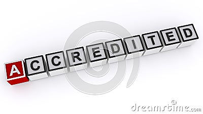 Accredited word on white Stock Photo