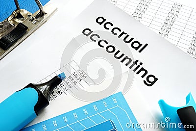 Accrual accounting. Stock Photo