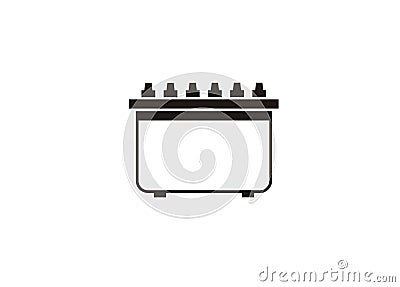 Accu/accumulator battery. Simple illustration in black and white. Vector Illustration