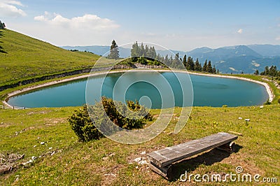 Accumulation lake on Golte, Slovenia Stock Photo