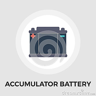 Accumulator Battery Flat Icon Vector Illustration