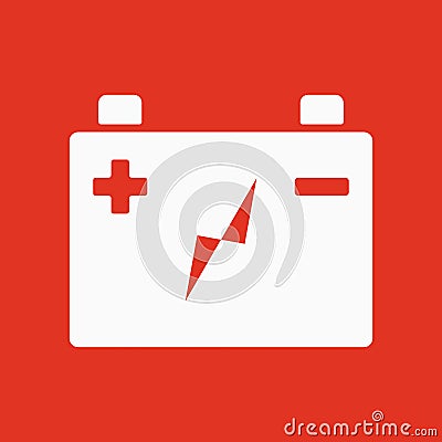 The accumulator battery icon. Power and electric, energy, electricity symbol. Flat Vector Illustration