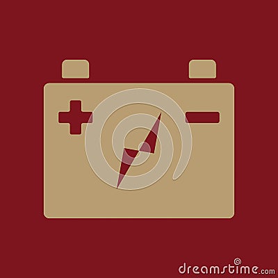 The accumulator battery icon. Power and electric, energy, electricity symbol. Flat Vector Illustration