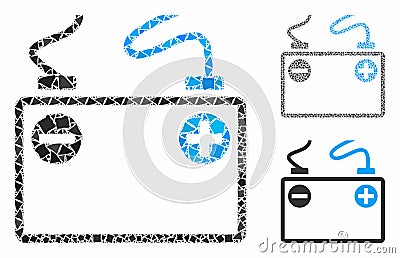 Accumulator battery Mosaic Icon of Ragged Items Stock Photo