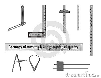 Accuracy of marking is the guarantee of quality Vector Illustration