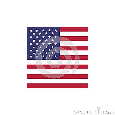 Accurate American Flag vector. flat original color illustration isolated on white background Vector Illustration