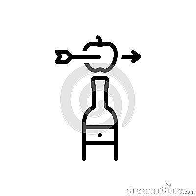 Black line icon for Accurately, bottle and target Vector Illustration