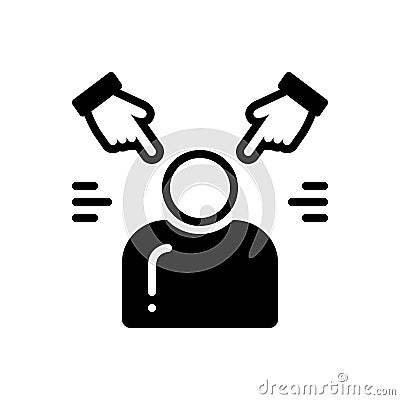 Black solid icon for Accusation, allegation and imputation Vector Illustration