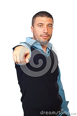 Accuser man indicate to you Stock Photo