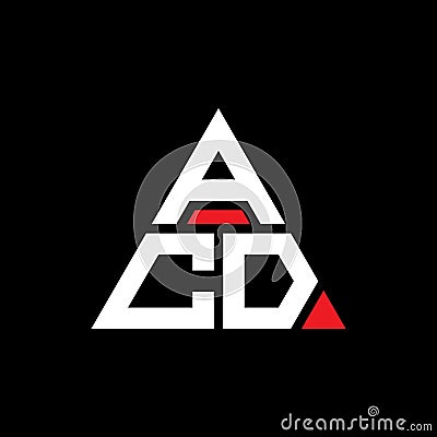 ACD triangle letter logo design with triangle shape. ACD triangle logo design monogram. ACD triangle vector logo template with red Vector Illustration