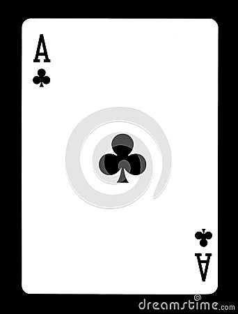 Ace of clubs playing card, Stock Photo