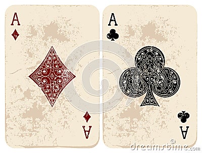 Ace of Diamonds & Clubs Vector Illustration